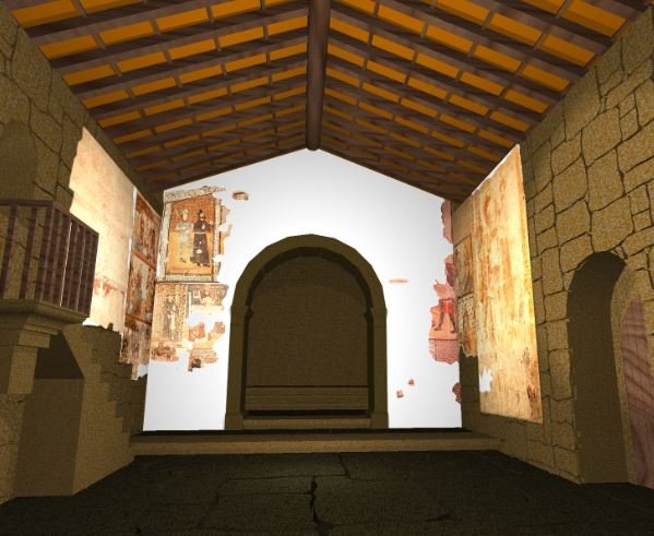 Reconstituição de interior de igreja
